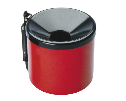 Scrumiera pentru perete exterior otel lacuit rosu/negru 15 x 14 5 cm