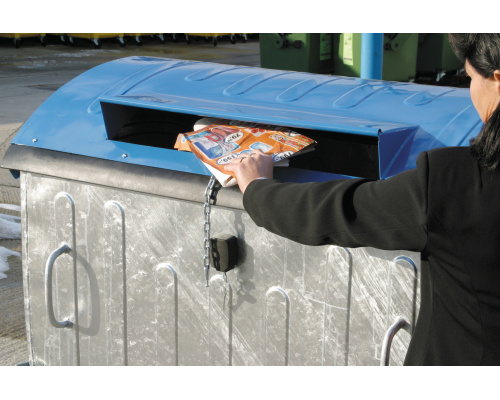Eurocontainer zincat 1100 l - capac albastru  colectare hartie  - Transport inclus