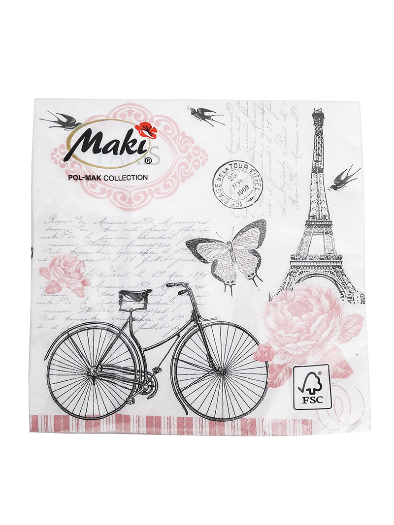 Servetele de masa 33x33cm model bicicleta - 3 straturi