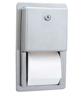 Dispenser incastrat in perete pentru hartie igienica cu 2 role normale bobrick
