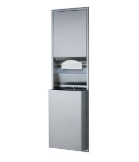 Sistem combi 2 in 1 compus din dispenser prosoape si cos hartie seria clasic bobrick
