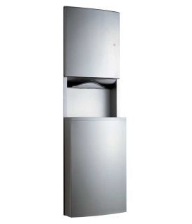Sistem combi 2 in 1 compus din dispenser prosoape pliate si cos hartie seria contura bobrick