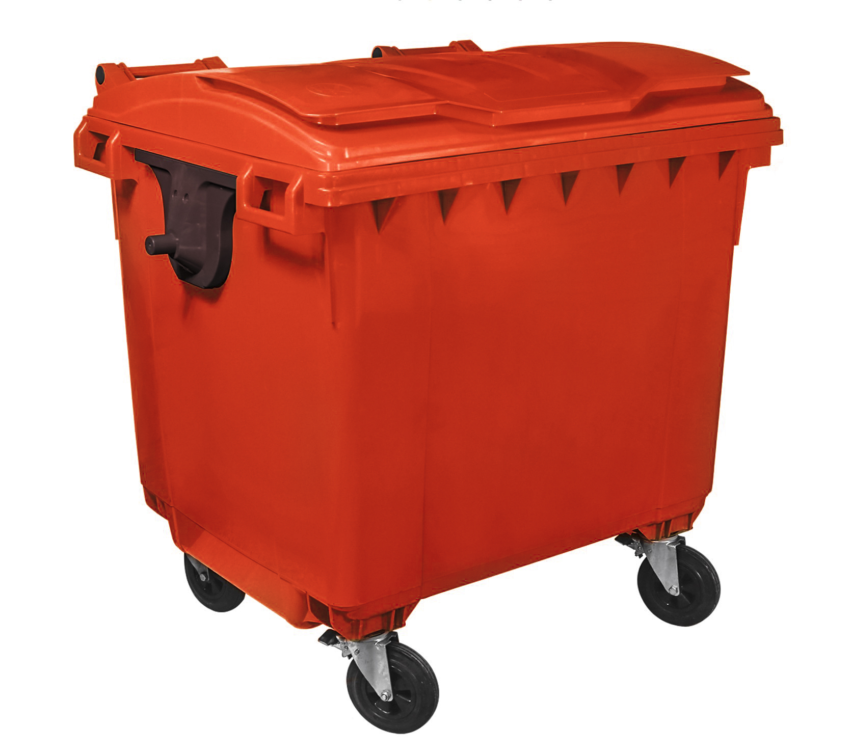Container HDPE CLF 1100L cu capac plat rosu – Transport inclus 1100L