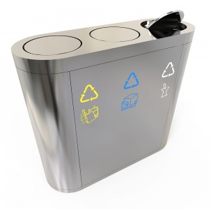 COPENHAGEN A Concept modern de cosuri pentru colectare selectiva; 2  3 sau 4x40L  otel inoxidabil