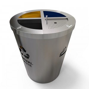 GENEVE AS Set modern pentru reciclare cu scrumiera incorporat SaniBIN