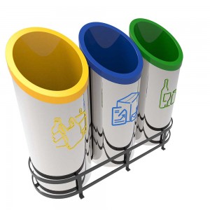 GOTHENBURG A Cosuri moderne pentru colectare selectiva pentru spatii publice 3x36L inox 3x36L