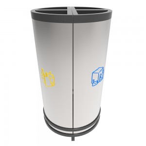 Helsinki a cos de reciclare compact cu design modular din otel inoxidabil 76 l