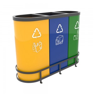 Set cosuri de reciclare din metal ultra rezistent  MALMO B  Best-seller  3x60L  92x32x65 cm