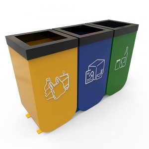 NYKOPING B Cosuri modulare pentru reciclare cu design elegant din metal PoubelleDirect