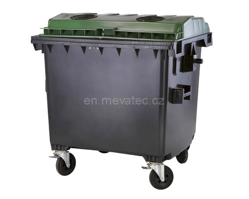 Eurocontainer din plastic  1100L  capac plat  verde  fara inchizatoare - colectare sticla SULO - Transport Inclus