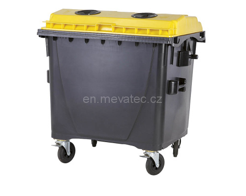 Eurocontainer din plastic  1100L  capac plat  galben  fara inchizatoare - colectare plastic SULO - Transport Inclus