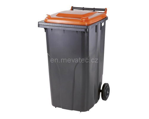Europubela din material plastic 240 l culoare neagra cu capac portocaliu MEVATEC – Transport inclus sanito.ro