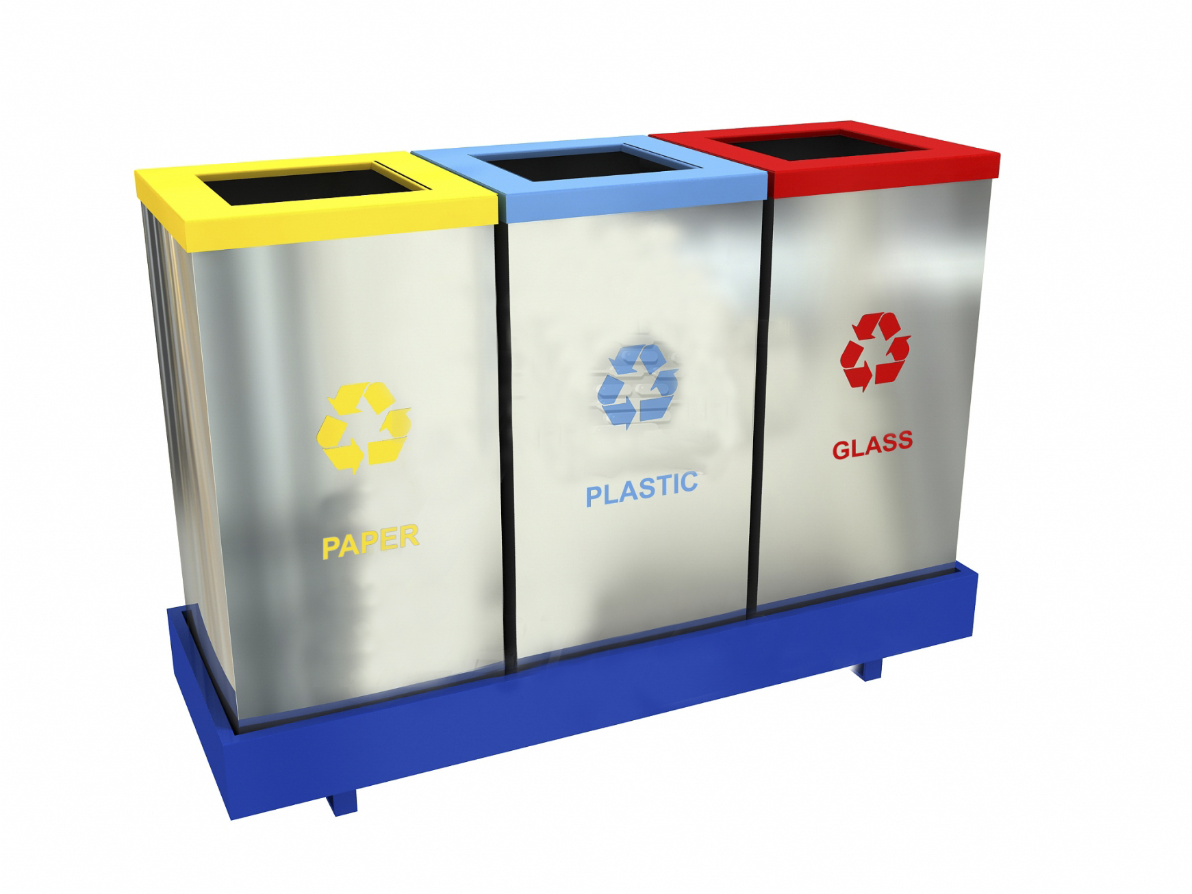 ZUG A Cosuri din otel inoxidabil pentru colectare selectiva 3x54L  cu design atractiv