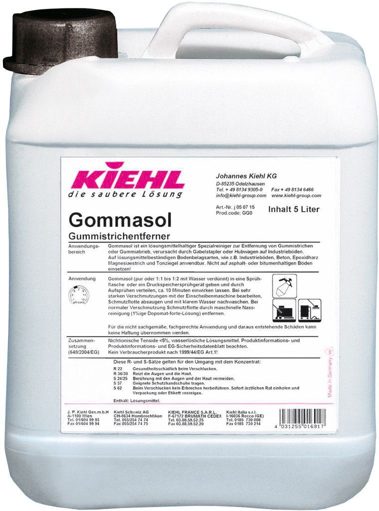 GOMMASOL-detergent Manual/Automat pentru indepartarea urmelor de guma(cauciuc) 5L   Kiehl