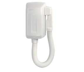 Uscator de par hotelier SMARTFLOW cu furtun carcasa din plastic alb ABS Mediclinics