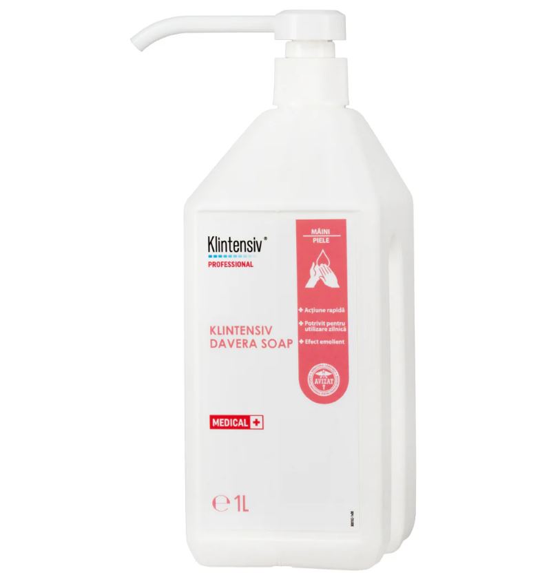 clorhexidina este recomandată a se face pentru dezinfecţia DAVERA SOAP – Sapun dezinfectant clorhexidina 2% 1 litru