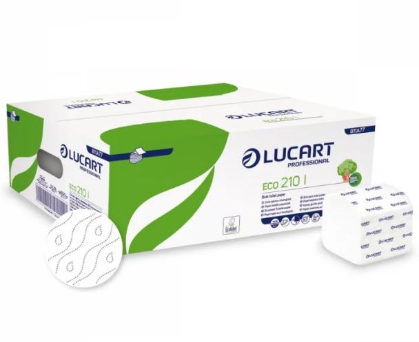 hartie igienica ieftina Hartie igienica pliata alba 210 buc/ pachet 40 pachete/ bax Eco 210 811A77 Lucart