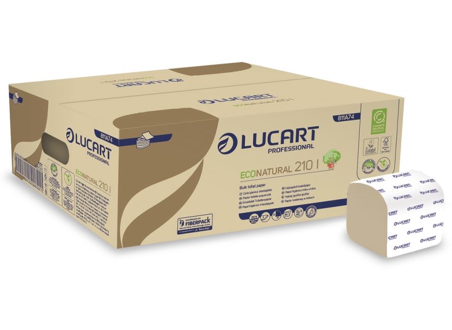 hartie igienica ieftina Hartie igienica pliata Econatural 210 buc/ pachet 40 pachete/bax 811A74 Lucart