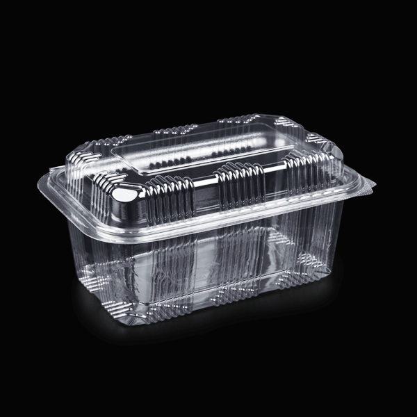 Set 600 bucati caserola plastic 1000 gr cu capac inalt 254 x 193 x 92 5mm