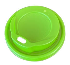 Capace plastic verzi - capac pahar alb 8 / 12 oz - 100 buc.