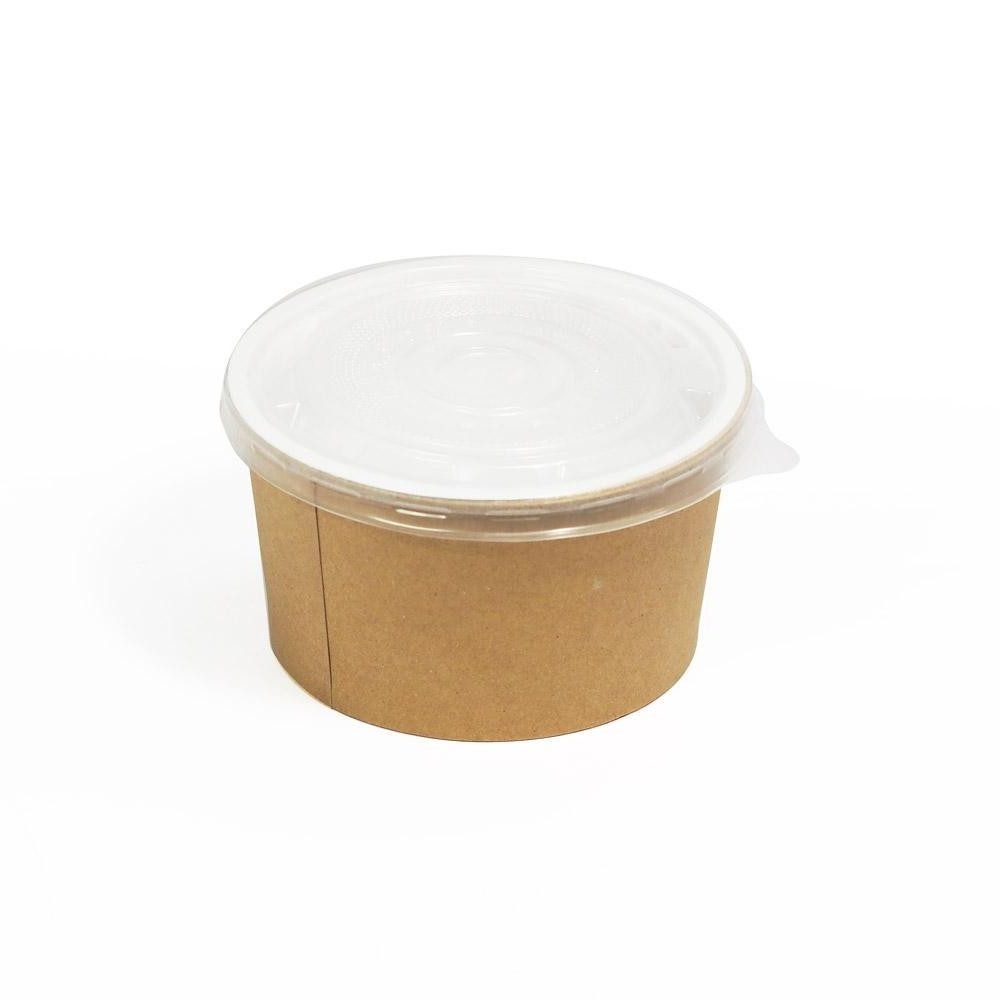 Bol supa kraft + capac - alb 470ml - 100 buc.