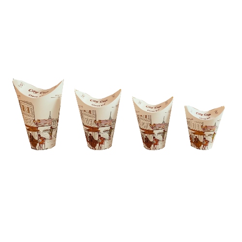 Pahare albe design butterfly city - 8 oz (236ml) - 100 buc.