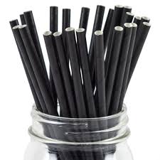 Set 150 bucati paie din hartie negre