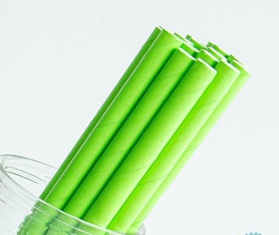 Set 100 bucati paie din hartie verde