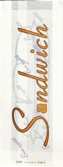 Set 2000 bucati punga alba rezistenta la grasime design sandwich 12 x 4 x 32cm