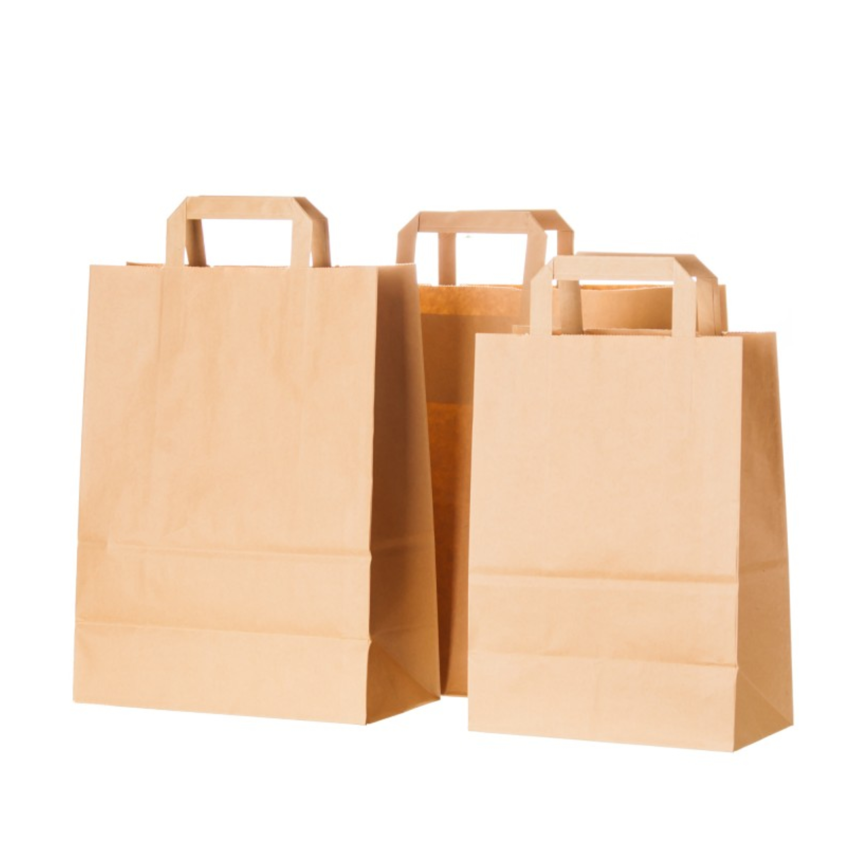 Set 250 bucati  Punga hartie  natur  cu maner plat  32x17x38.50 cm
