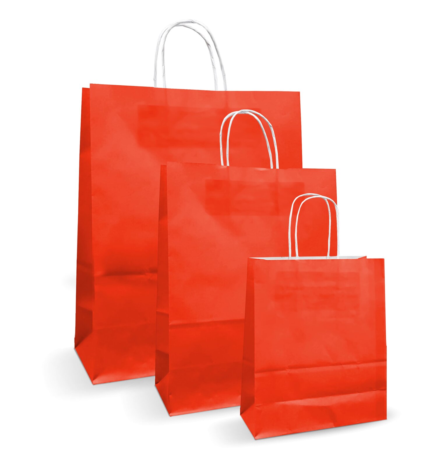 Set 100 bucati Pungi albe colorate rosii 25x14x30cm
