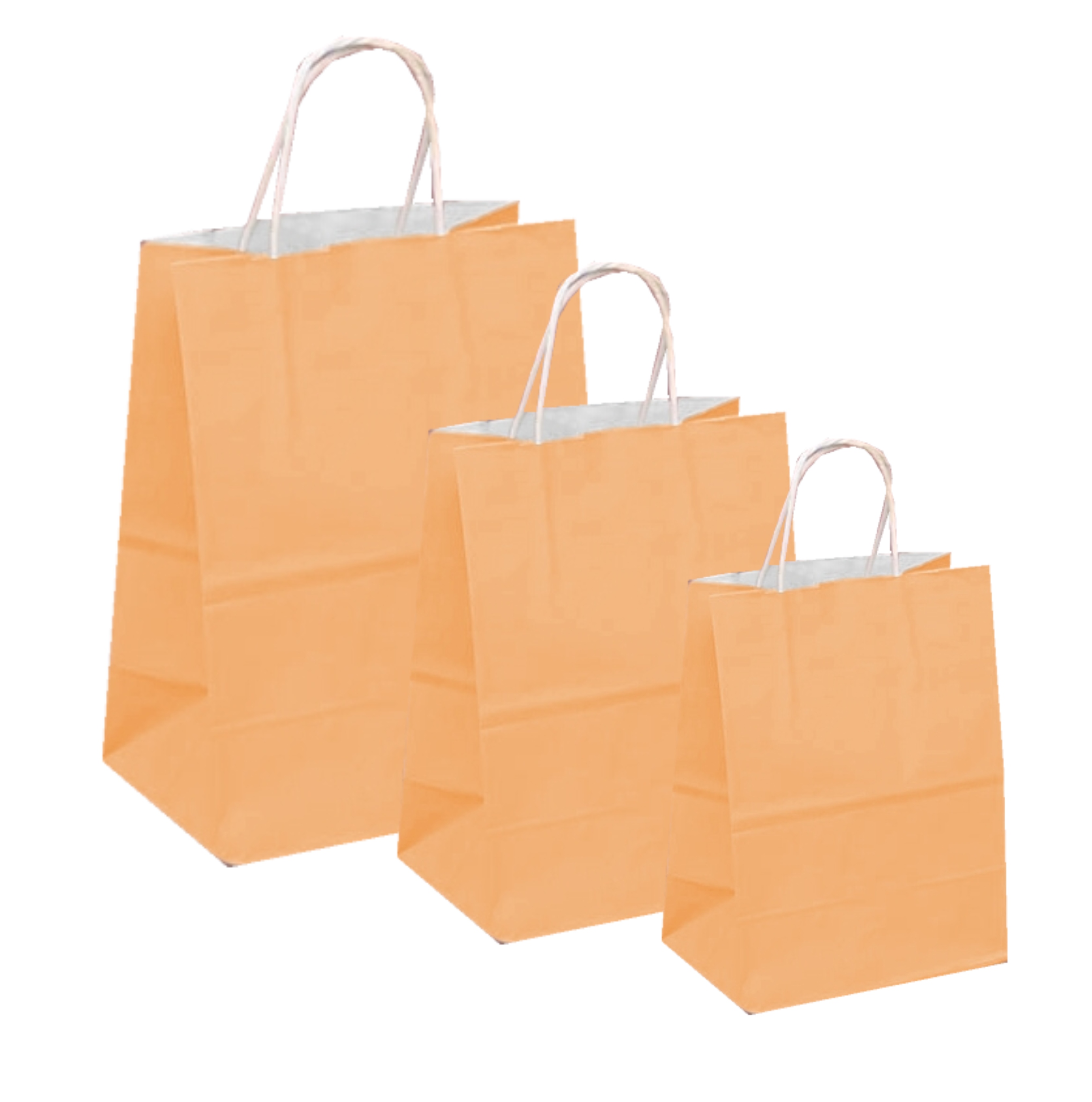 Set 100 bucati Pungi albe colorate portocaliu deschis 32x12x41cm