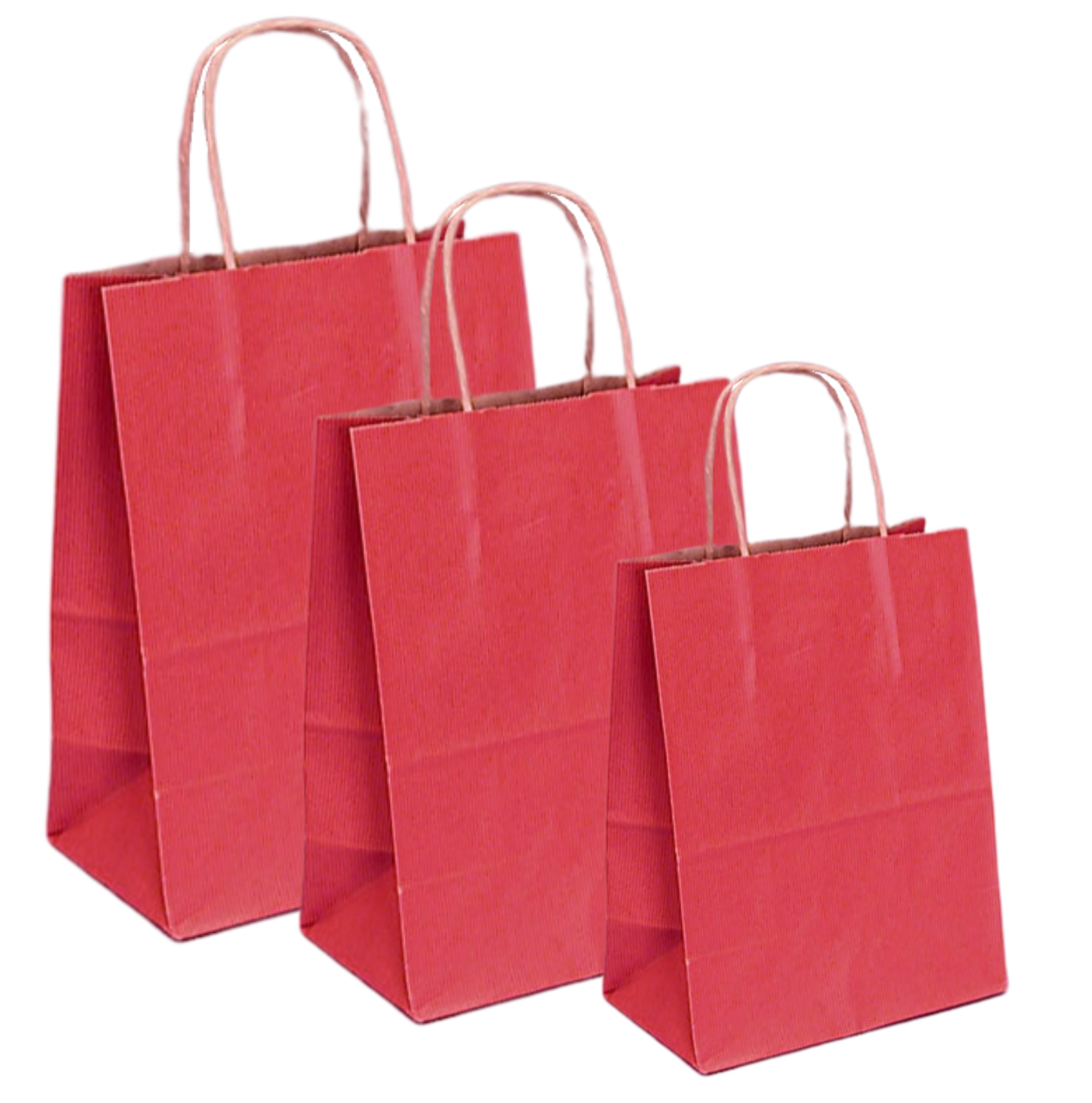Set 100 bucati Pungi natur colorate rosu la exterior 32x12x41 cm