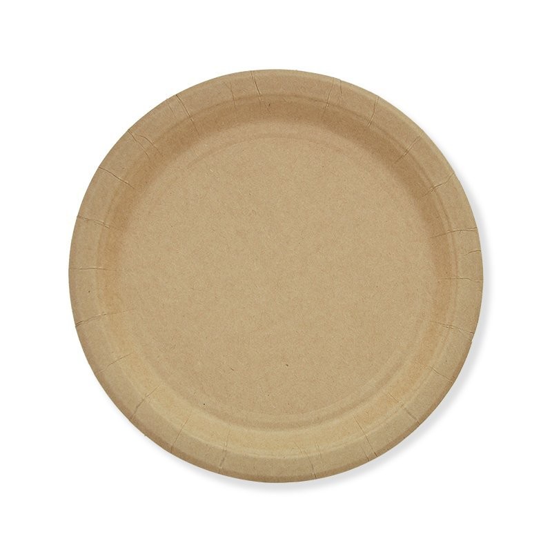 Set de 100 bucati farfurie kraft eco - d18