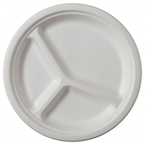 Set de 100 bucati farfurie trestie de zahar 3 compartimente