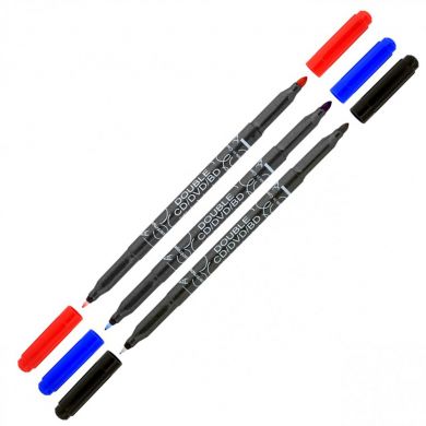 Marker permanent pentru cd  cu 2 capete  negru/ albastru 0.6/2.5mm Centropen