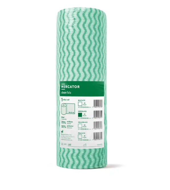 Laveta profesionala de curatare Clean Fala a'25  culoare verde  25 pcs. Mercator Medical 