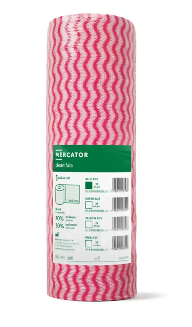 Laveta profesionala de curatare Clean Fala a \'25  culoare roz  25 pcs.