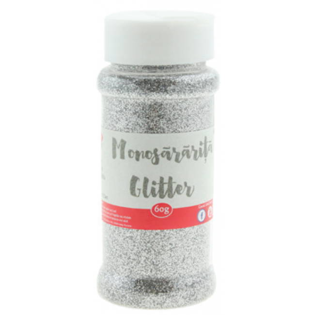 Pudra glitter monosararita 60g daco argintiu