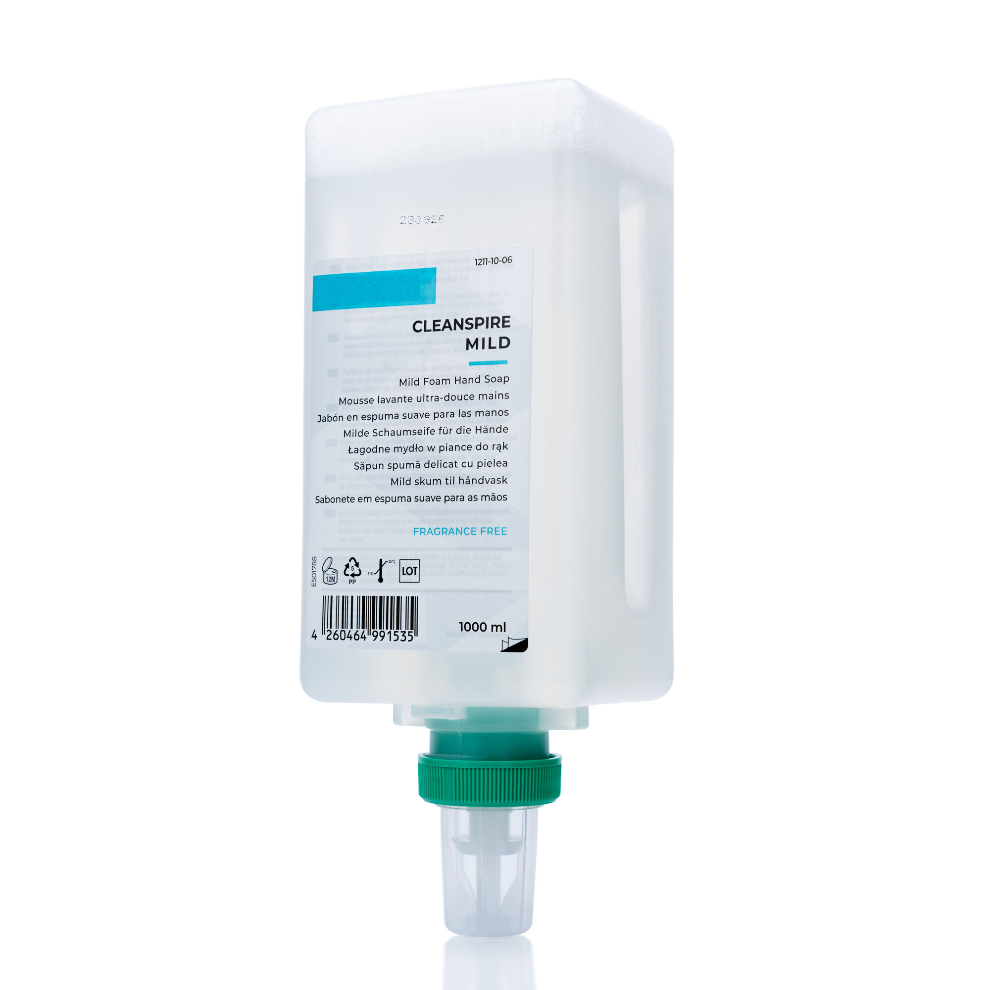 Sapun spuma pentru maini SVEMA CLEANSPIRE MILD  fara parfum  fara culoare  1000 ml  rezerva pentru dozator manual DENALI M