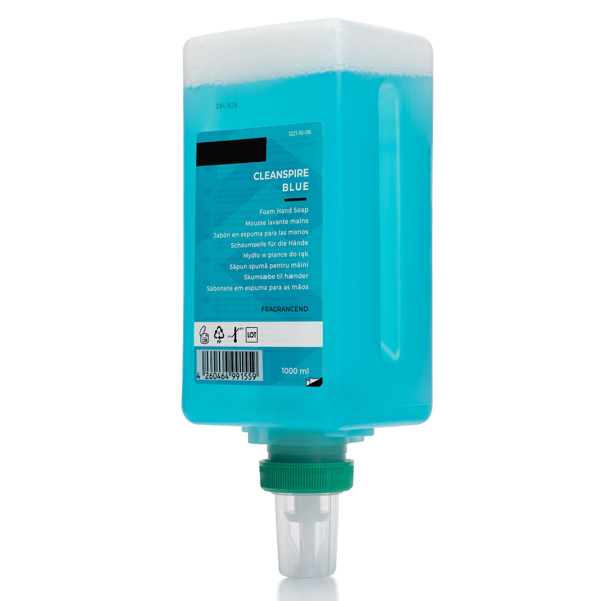 Sapun spuma pentru maini SVEMA CLEANSPIRE BLUE  cu parfum  cu culoare  1000 ml  rezerva pentru dozator manual DENALI M