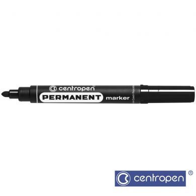 Permanent Marker Centropen 8566 - Varf Rotund Negru 2021 sanito.ro