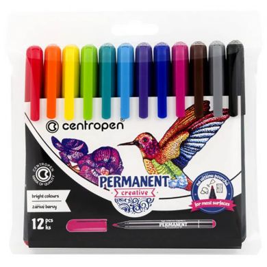 Permanent marker Centropen Creative – varf 2 mm 12 culori/set Centropen imagine 2022 depozituldepapetarie.ro