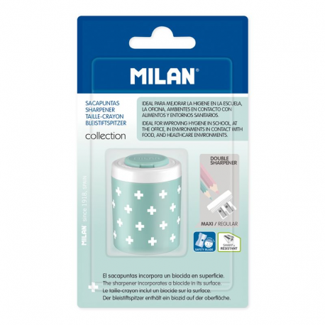 Ascutitoare plastic dubla cu container milan