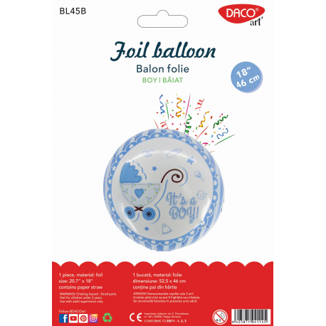 Balon folie it's a boy 46 cm daco bl45b