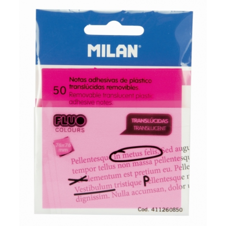 Bloc notes adeziv plastic 76×76 roz milan sanito.ro