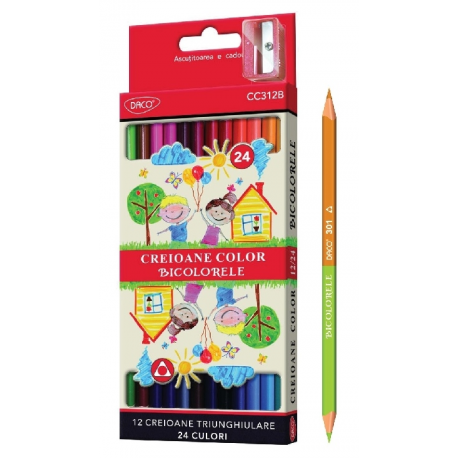 Creion color 12 bicolor daco cc312b
