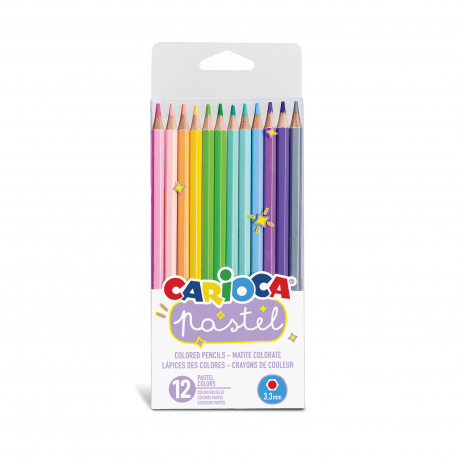 Creion color 12 culori pastel carioca sanito.ro imagine 2022 depozituldepapetarie.ro