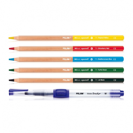 Creion color 5 acuarela + pensula rezervor milan sanito.ro