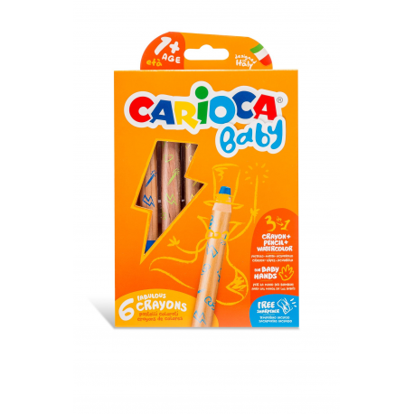 Creion color 6 culori 3 in 1 carioca baby 42817